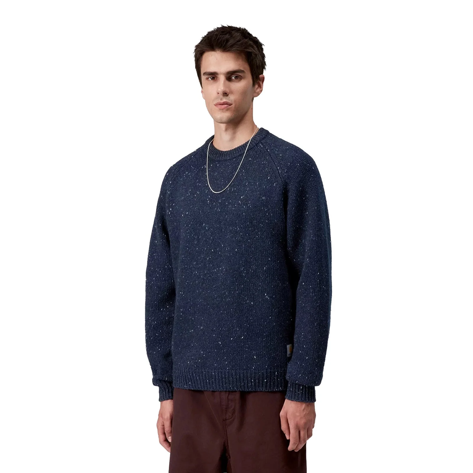 Carhartt WIP Anglistic Wool/Cotton Crew Speckled Jupiter