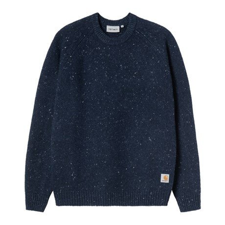 Carhartt WIP Anglistic Wool/Cotton Crew Speckled Jupiter - Image 2