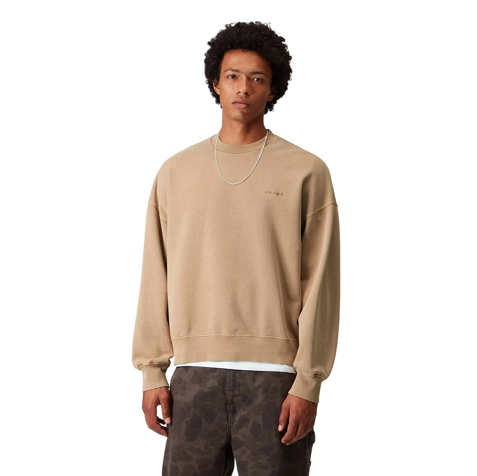 Carhartt WIP Benton Cotton Sweat Peanut Garment Dye