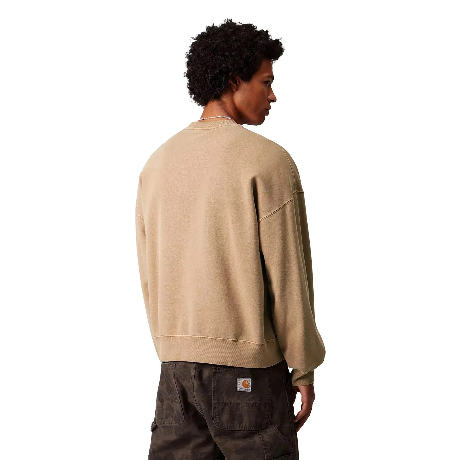Carhartt WIP Benton Cotton Sweat Peanut Garment Dye - Image 3