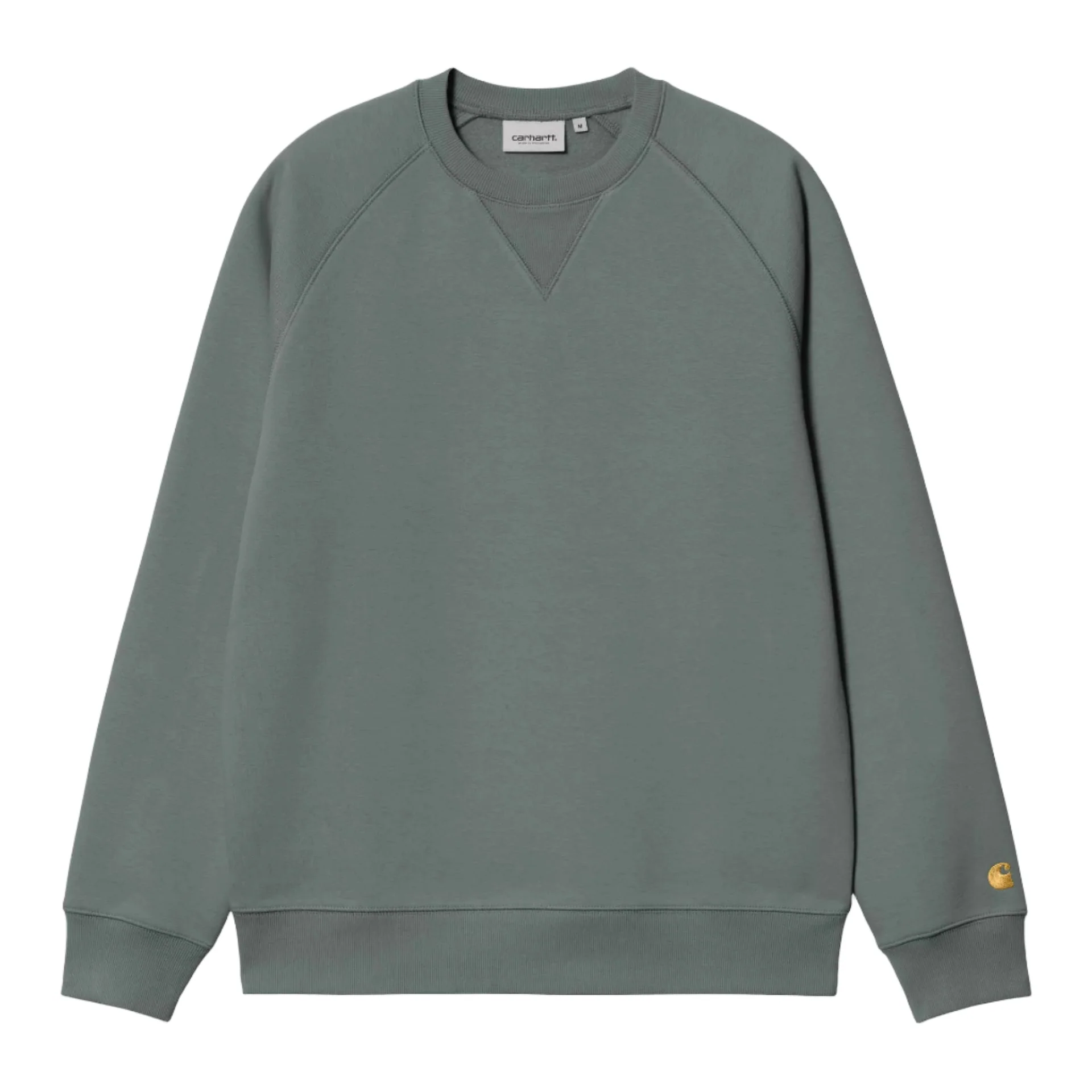 Carhartt WIP Chase Sweat Velvet Green/Gold - Image 2