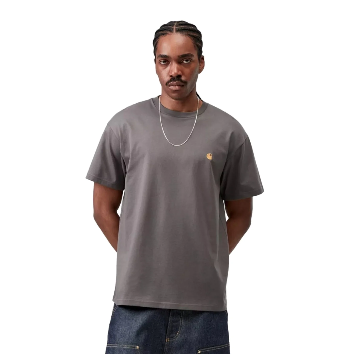 Carhartt WIP Chase Tee Porphyry/Gold - Image 2