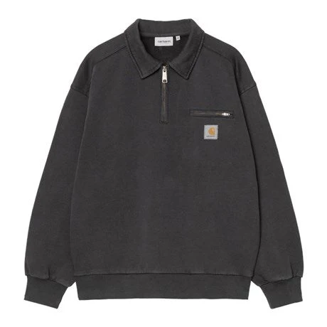 Carhartt WIP Half Zip Detroit Sweat Black Stone Washed