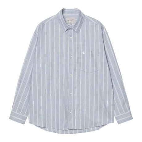 Carhartt WIP L/S Beale Dobby Beale Stripe Gentle Blue/White