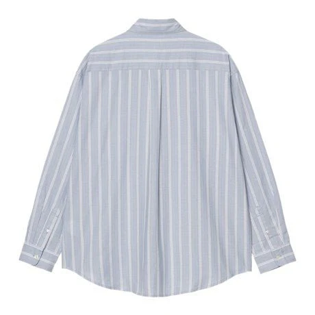 Carhartt WIP L/S Beale Dobby Beale Stripe Gentle Blue/White - Image 2