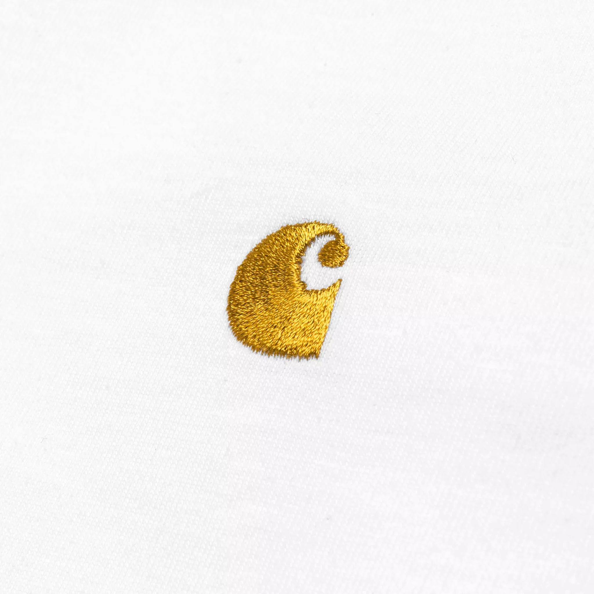 Carhartt WIP Long Sleeve Chase T-Shirt White / Gold - Image 3