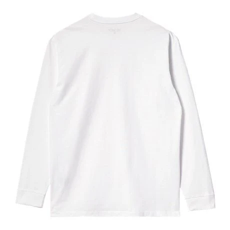 Carhartt WIP Long Sleeve Chase T-Shirt White / Gold - Image 5