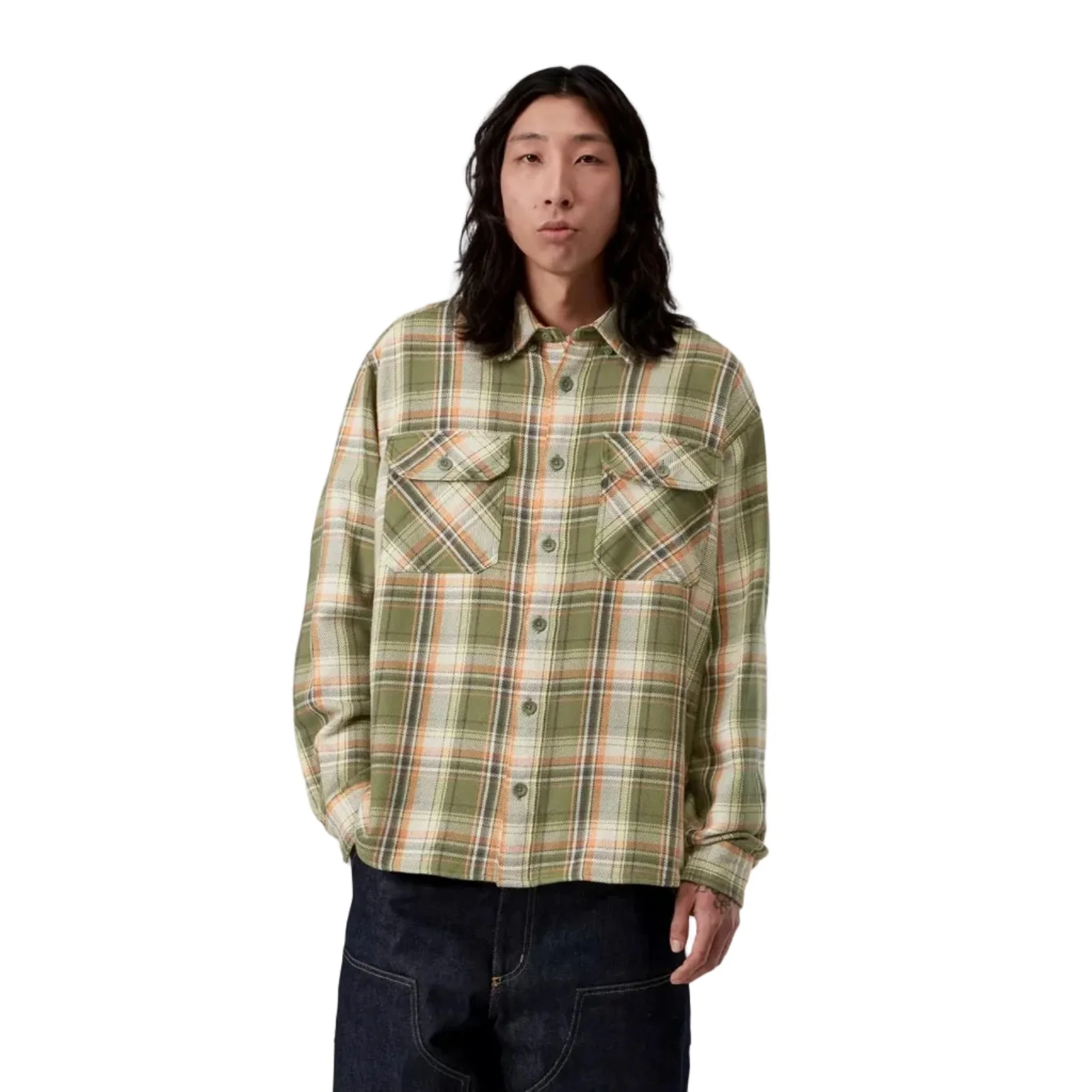 Carhartt WIP L/S Tunick Check Twill Shirt Dollar Green