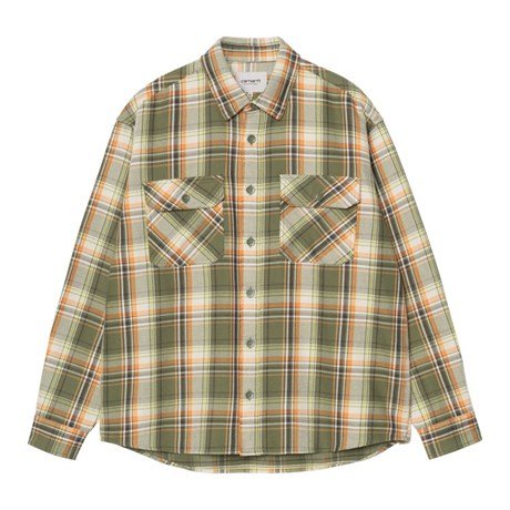 Carhartt WIP L/S Tunick Check Twill Shirt Dollar Green - Image 2