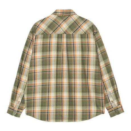 Carhartt WIP L/S Tunick Check Twill Shirt Dollar Green - Image 3