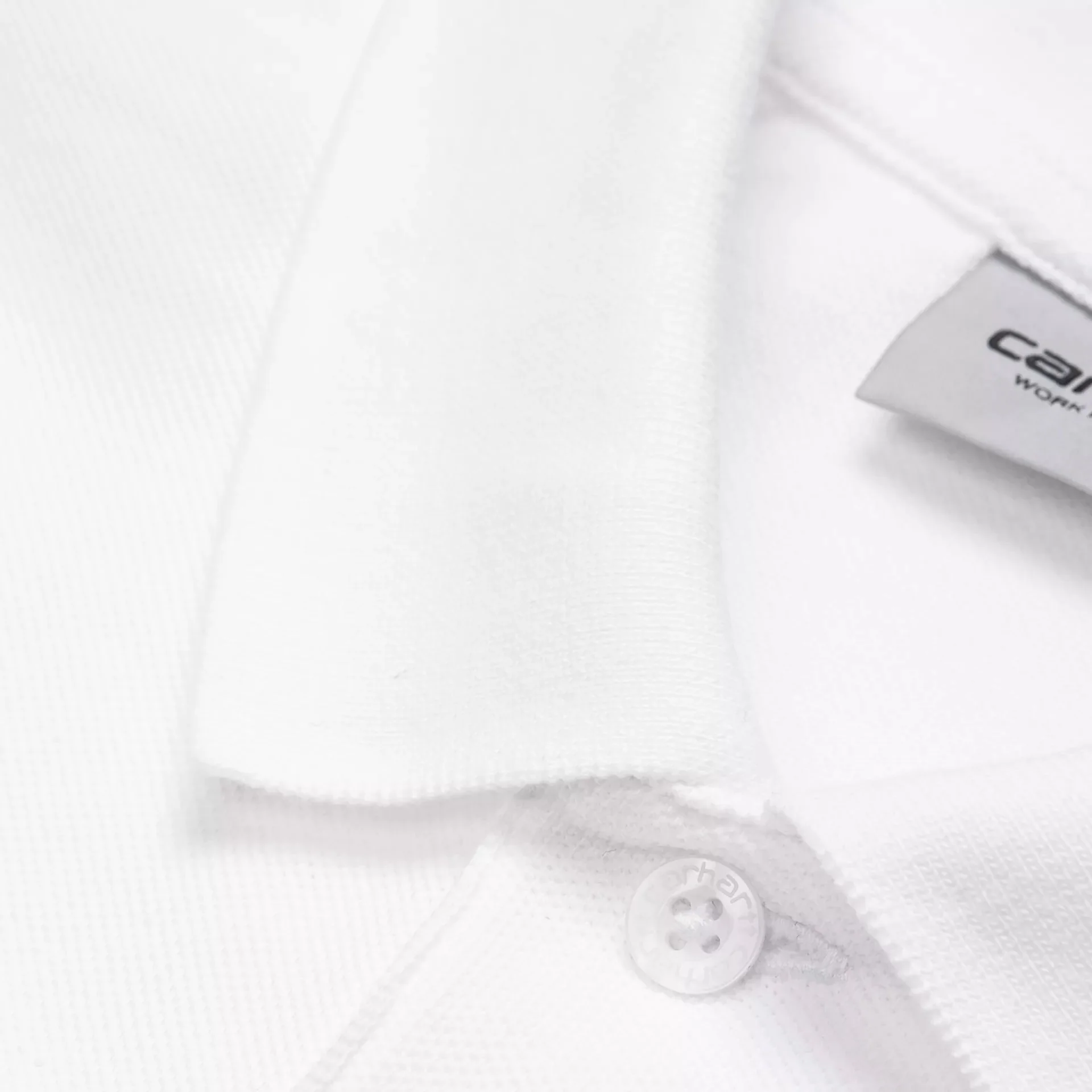 Carhartt WIP S/S Chase Pique Polo White/Gold - Image 2