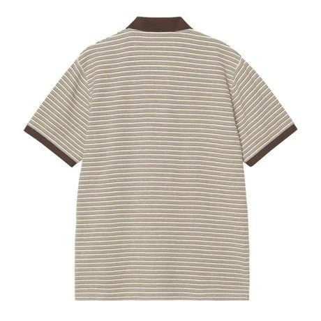 Carhartt WIP S/S Dion Stripe Cotton Waffle Polo Wax - Image 2