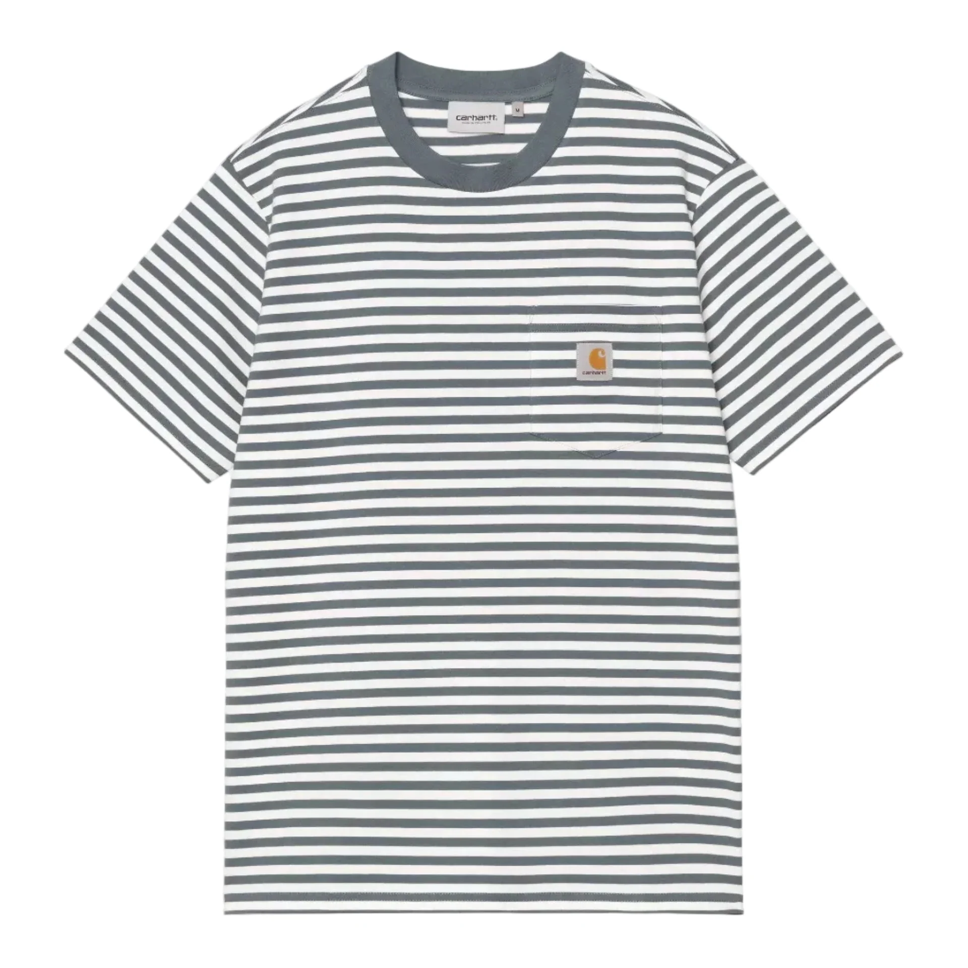 Carhartt WIP S/S Ezra Pocket Tee Cozy Blue /Wax Stripe