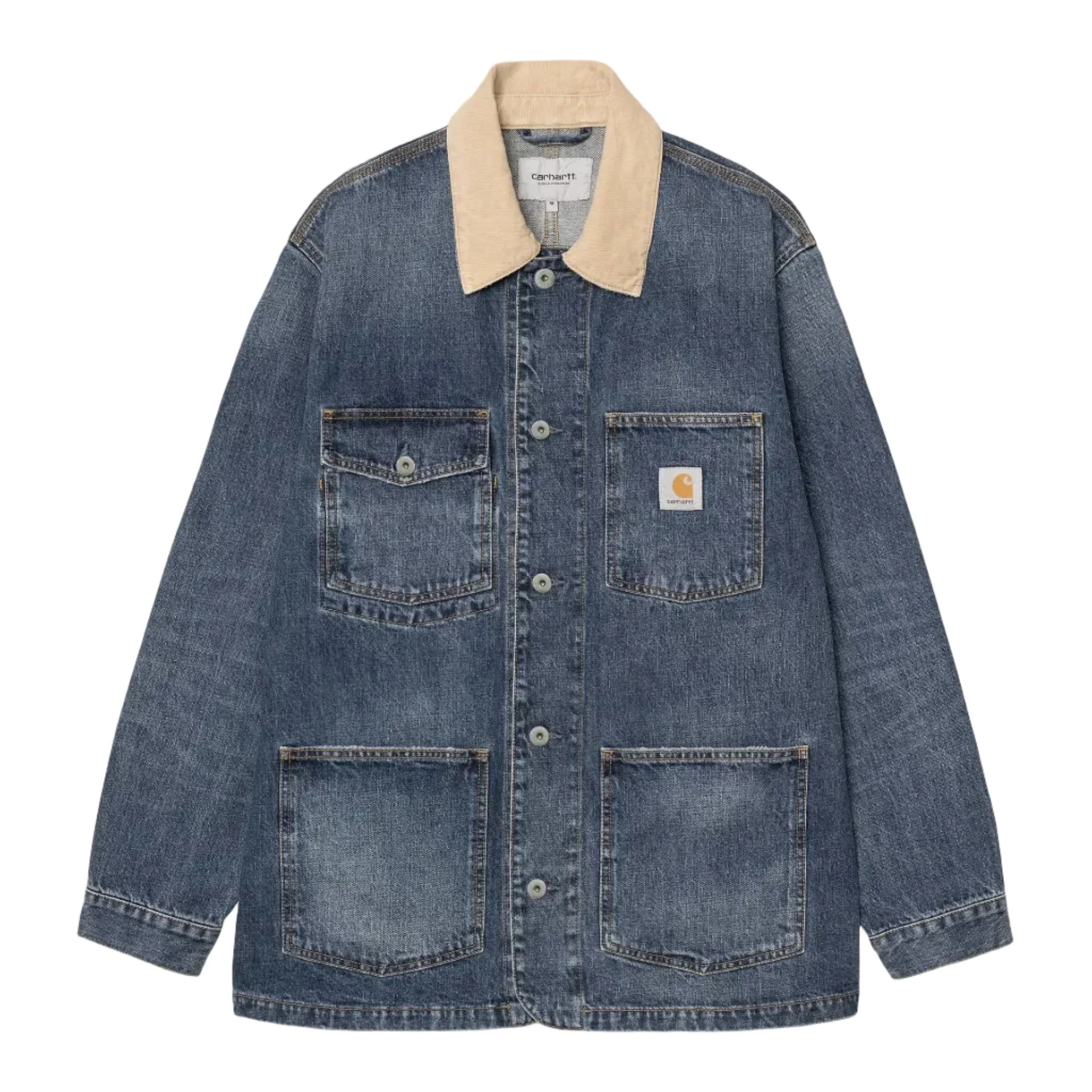 Carhartt WIP Warren Chore Coat Camano Denim Blue/Dusty H Brown Dark Used