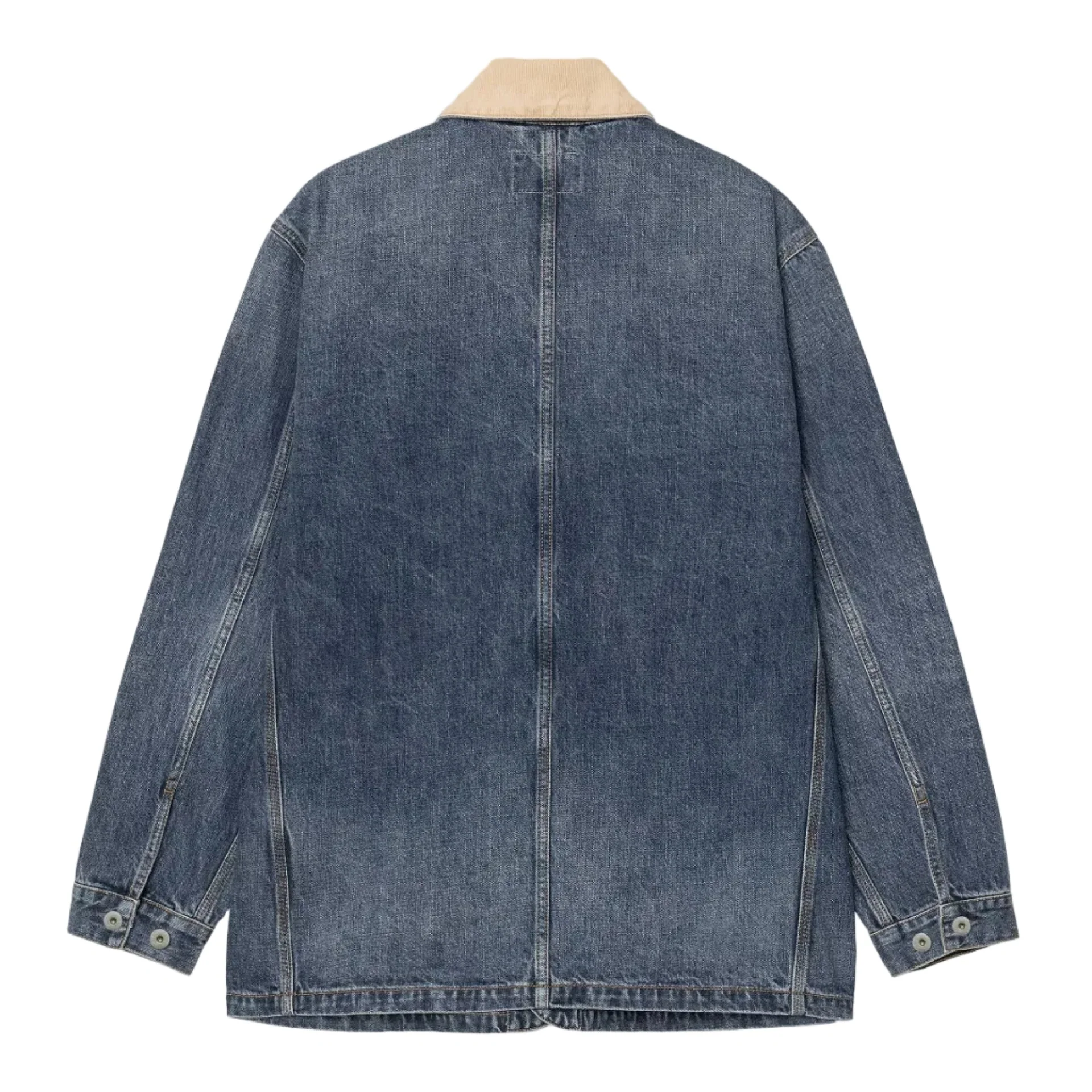 Carhartt WIP Warren Chore Coat Camano Denim Blue/Dusty H Brown Dark Used - Image 2