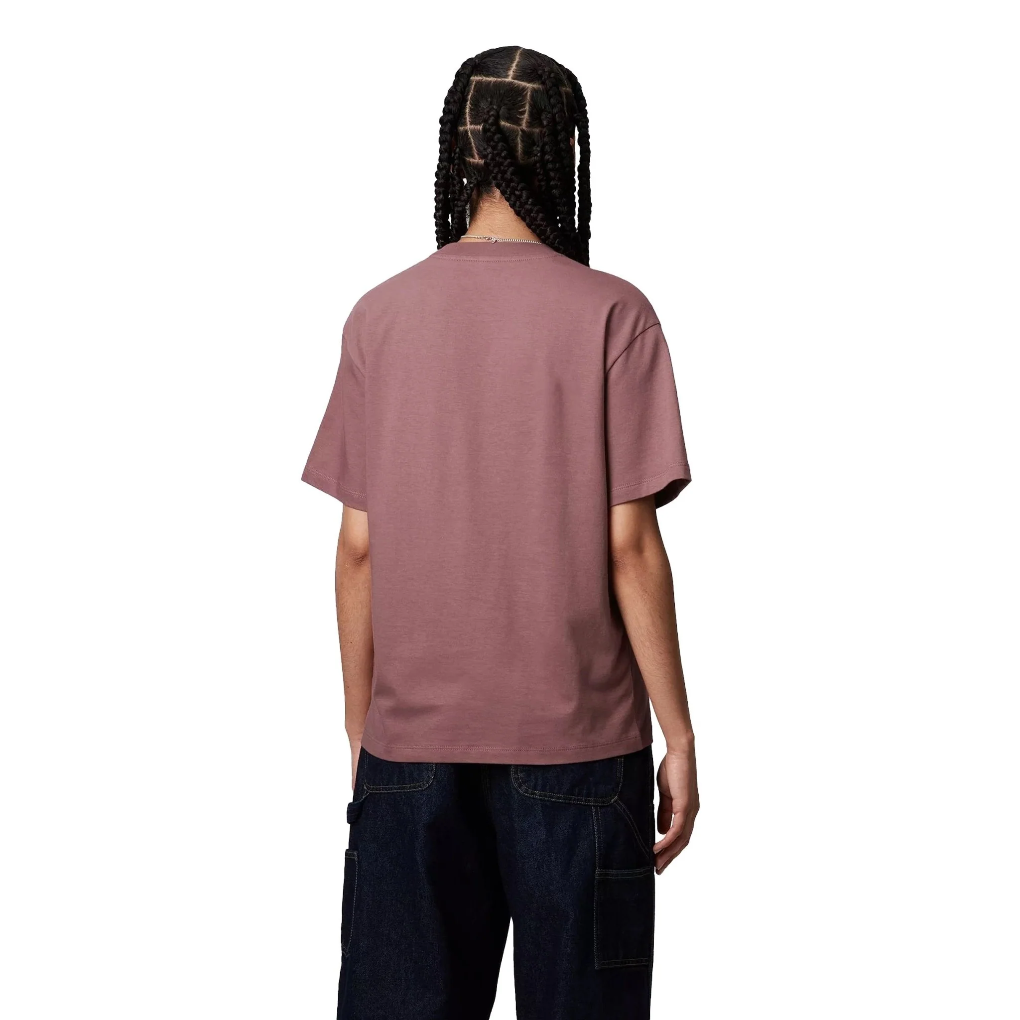 Carhartt WIP Women S/S Chase T-Shirt Dusky Pink / Gold - Image 3