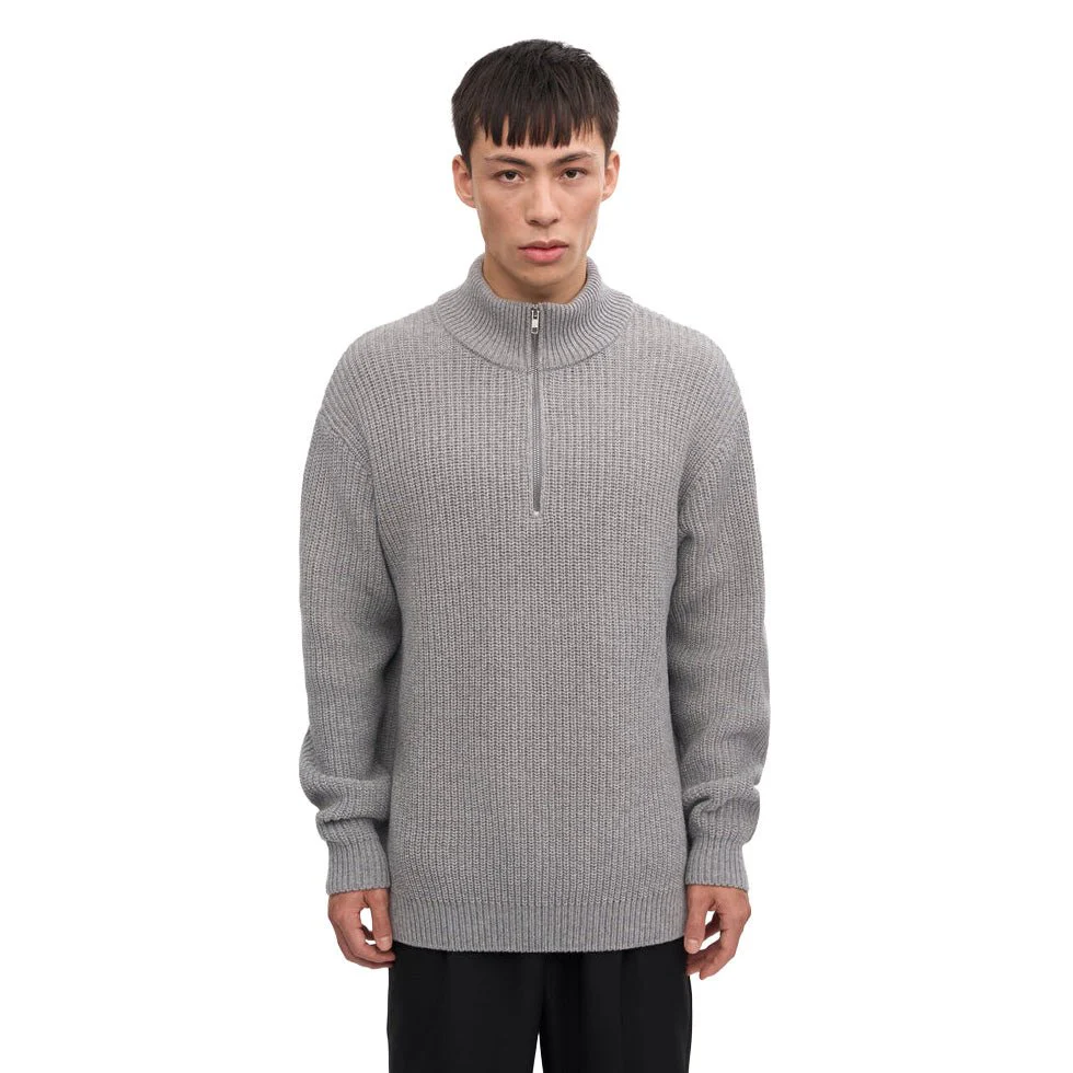 Colorful Standard Classic Merino Wool Quarter Zip Heather Grey