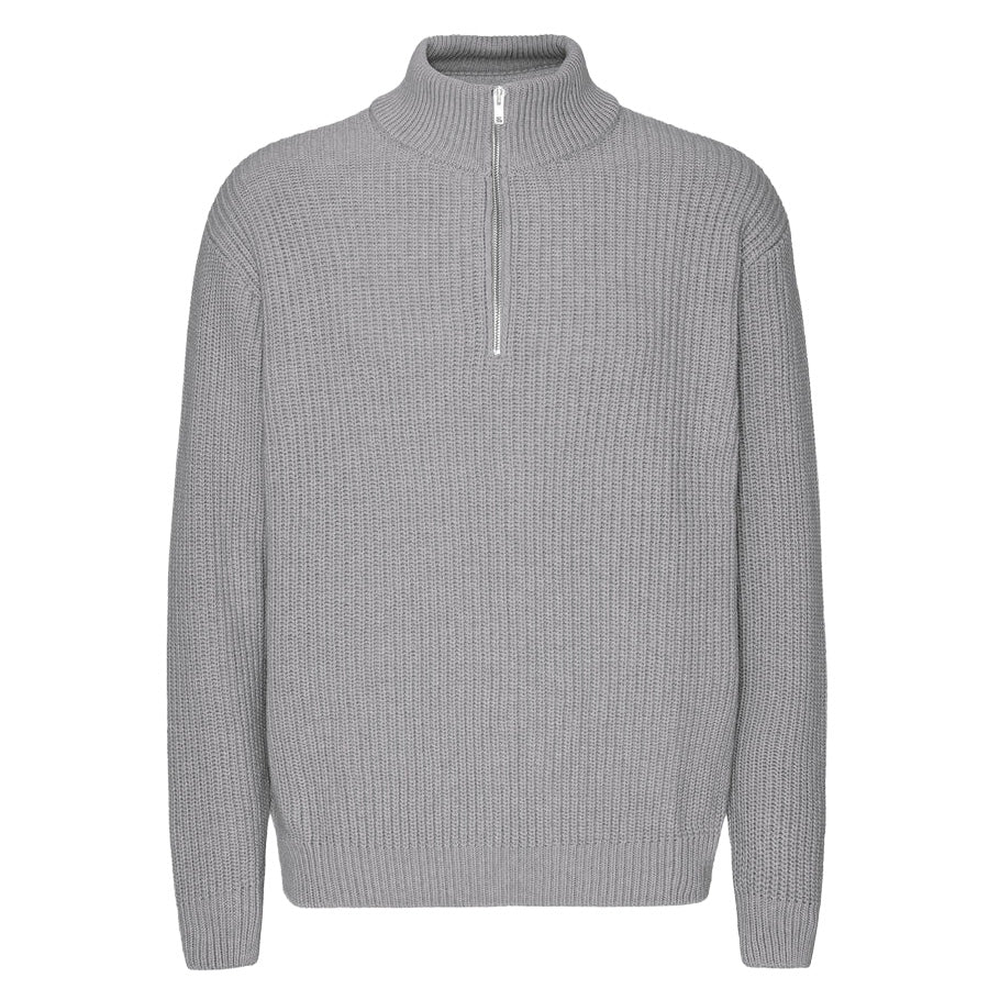 Colorful Standard Classic Merino Wool Quarter Zip Heather Grey - Image 3