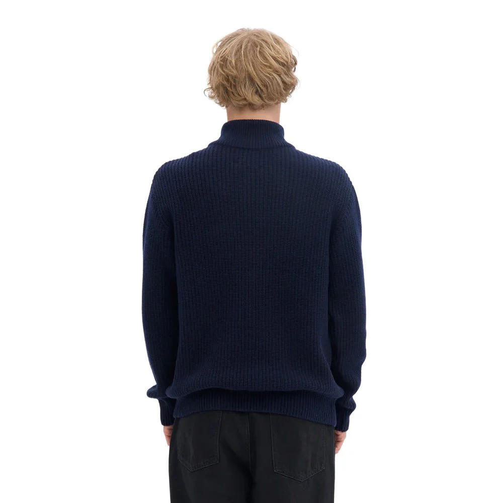 Colorful Standard Classic Merino Wool Quarter Zip Navy Blue - Image 3