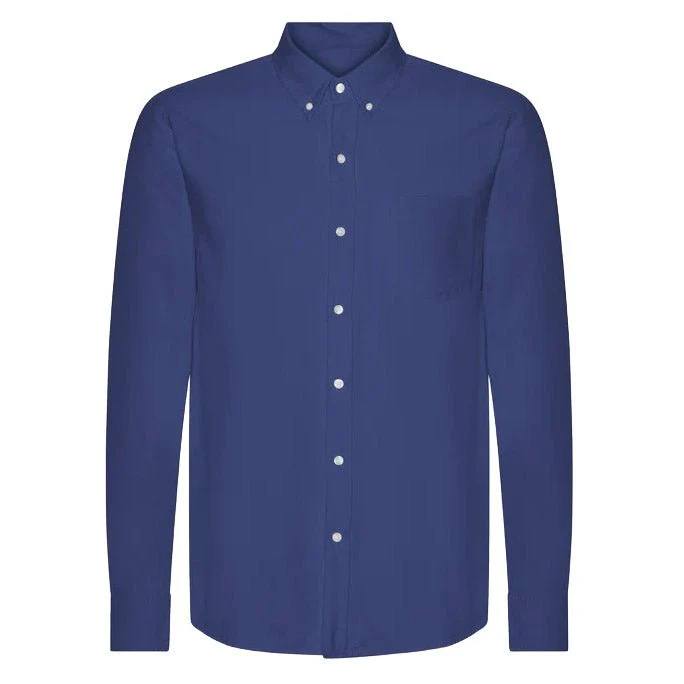 Colorful Standard Long Sleeve Linen Shirt Marine Blue
