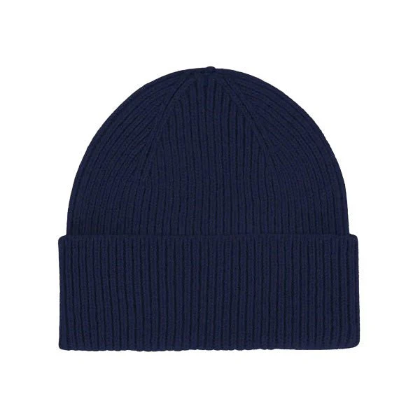 Colorful Standard Merino Wool Beanie Marine Blue - Image 3