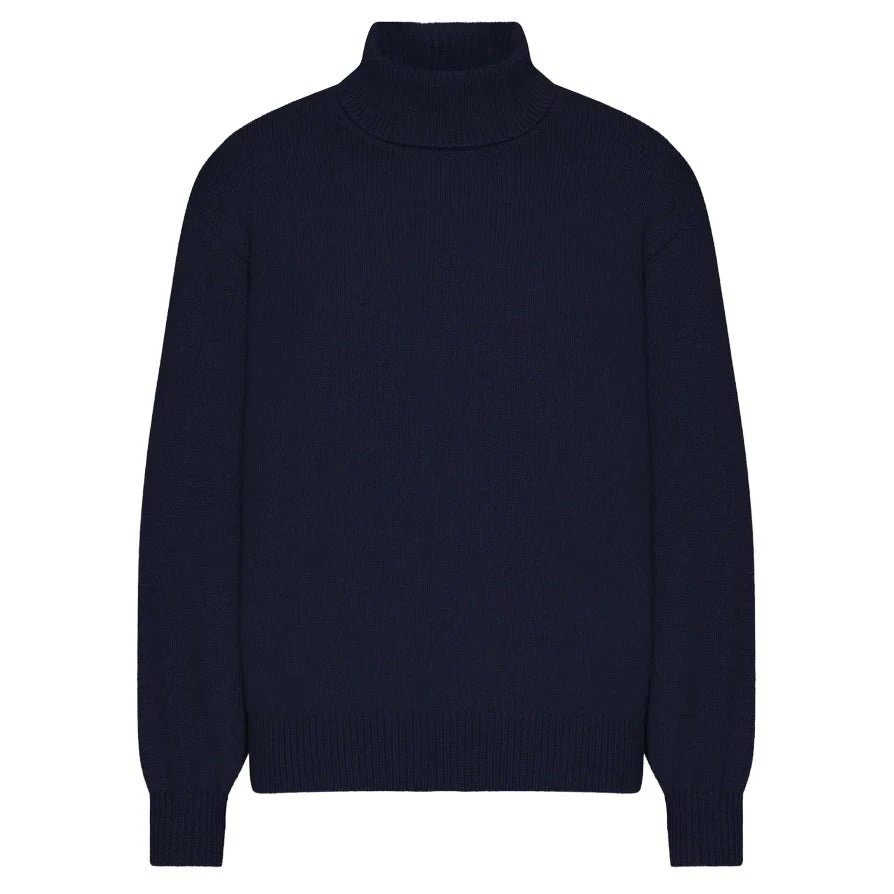 Colorful Standard Merino Wool Turtleneck Navy Blue - Image 2