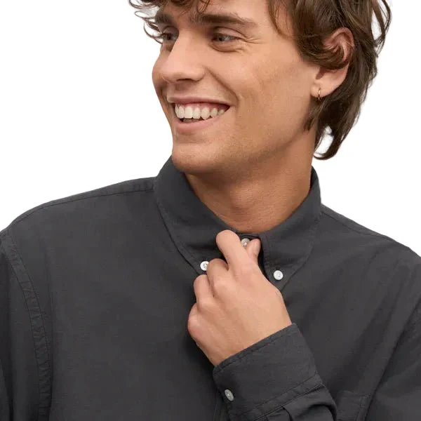 Colorful Standard Organic Cotton Oxford Shirt Lava Grey - Image 5