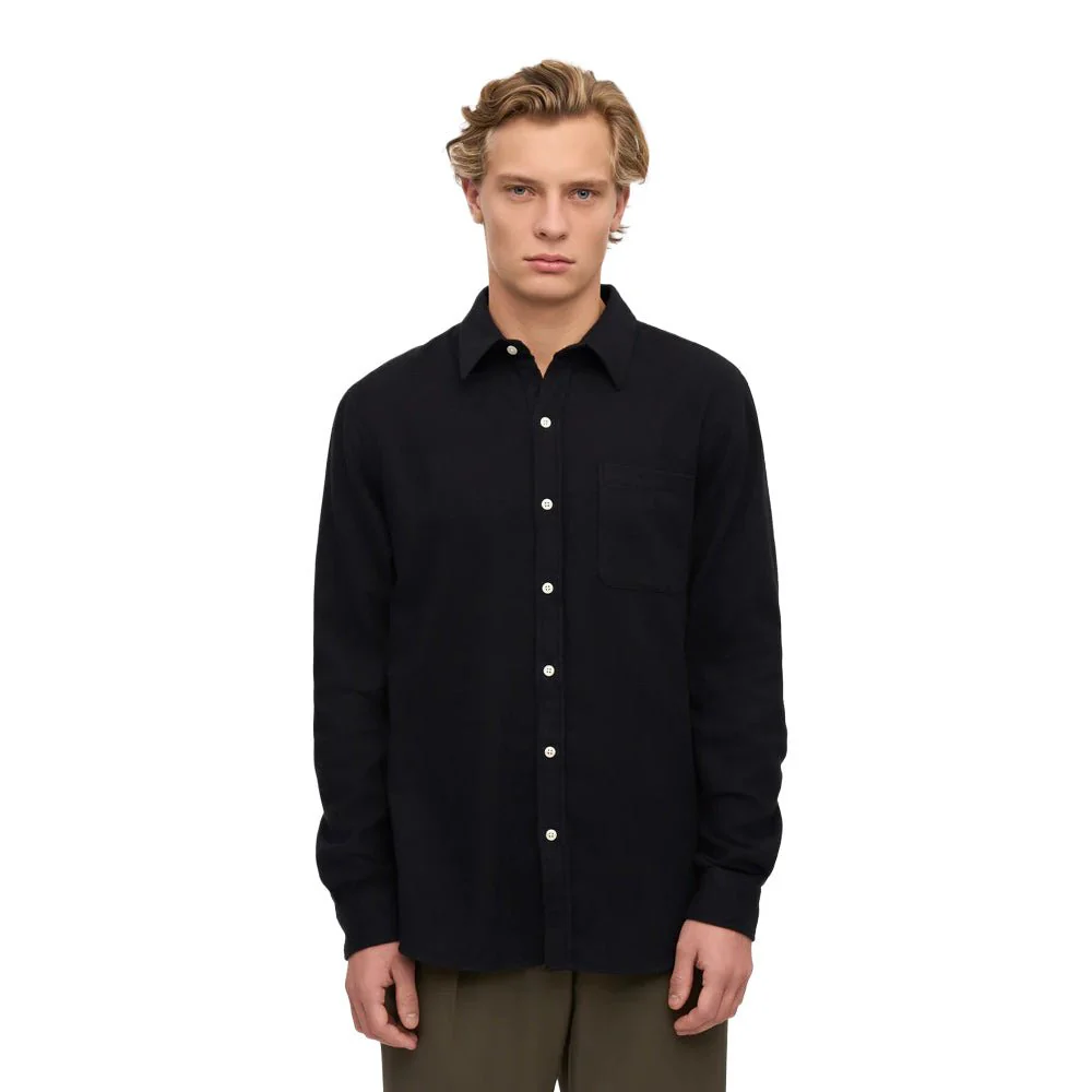 Colorful Standard Organic Flannel Shirt Deep Black