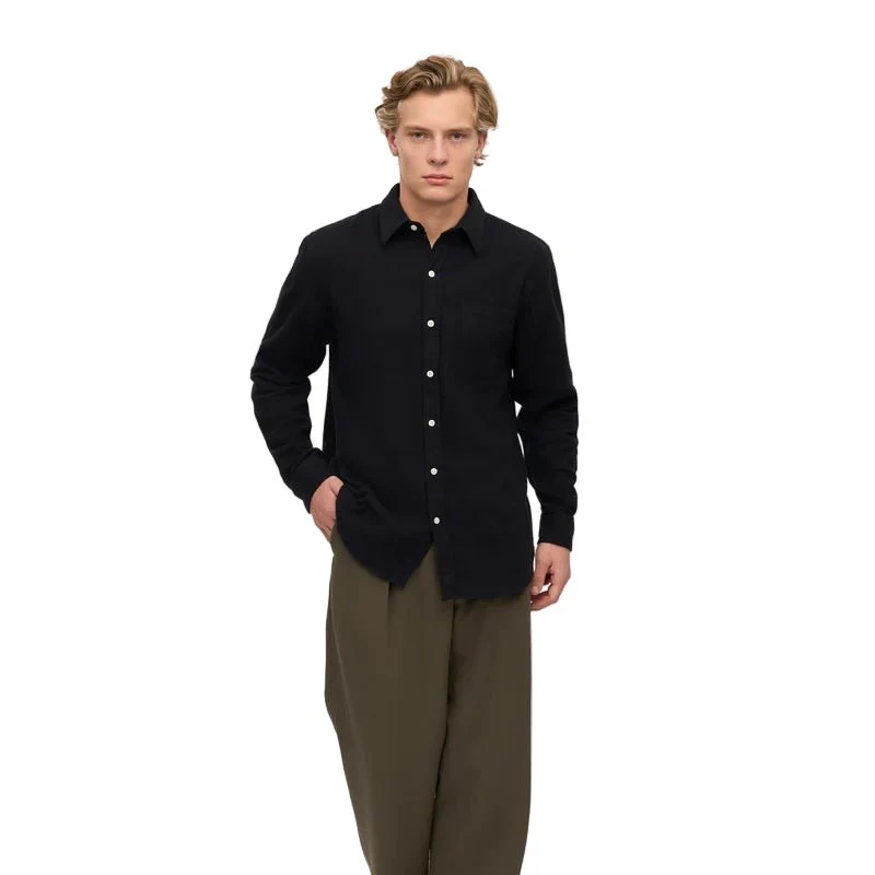 Colorful Standard Organic Flannel Shirt Deep Black - Image 4
