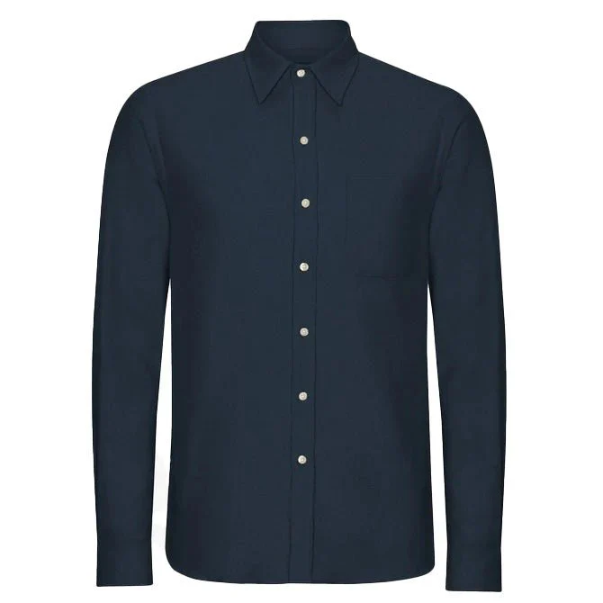 Colorful Standard Flannel Shirt Navy Blue