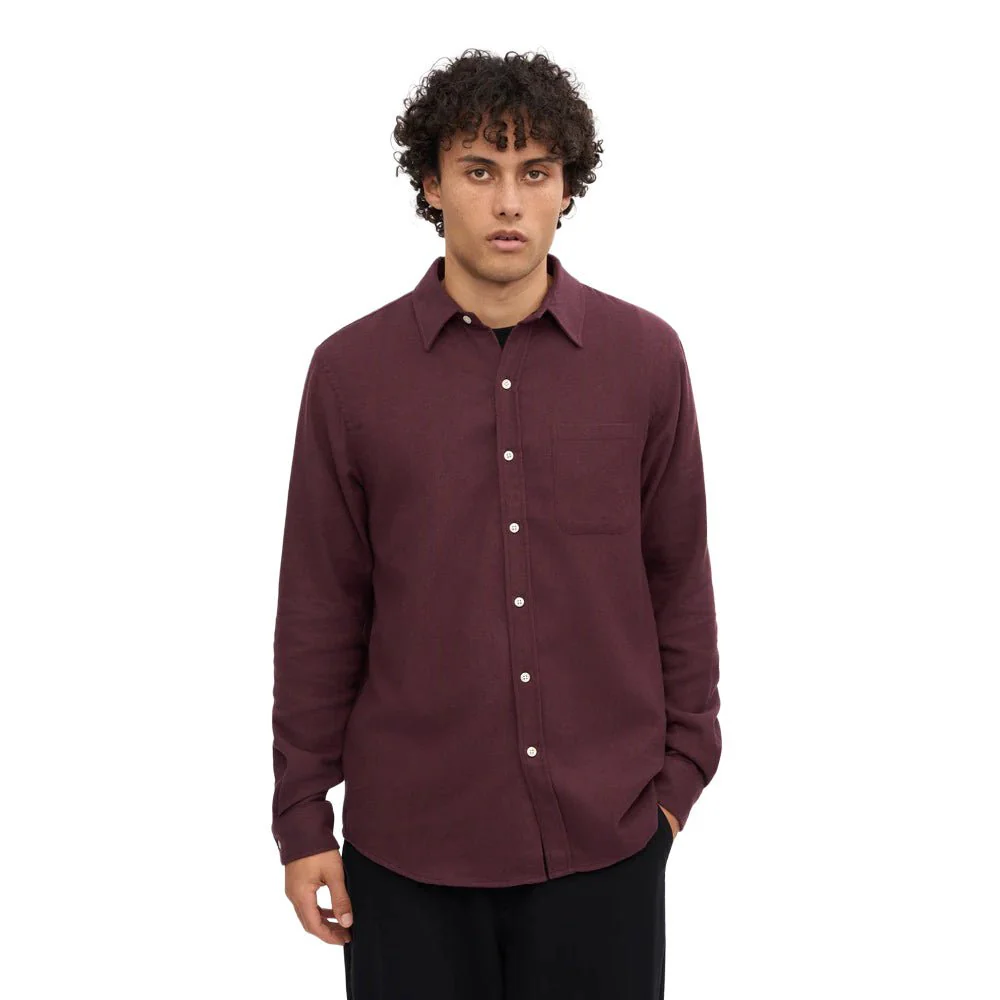 Colorful Standard Organic Flannel Shirt Oxblood