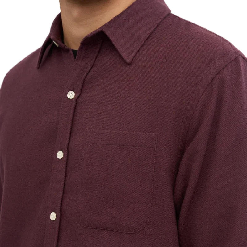 Colorful Standard Organic Flannel Shirt Oxblood - Image 2