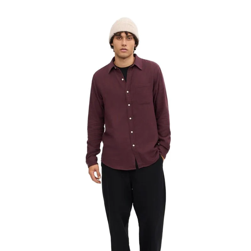 Colorful Standard Organic Flannel Shirt Oxblood - Image 4