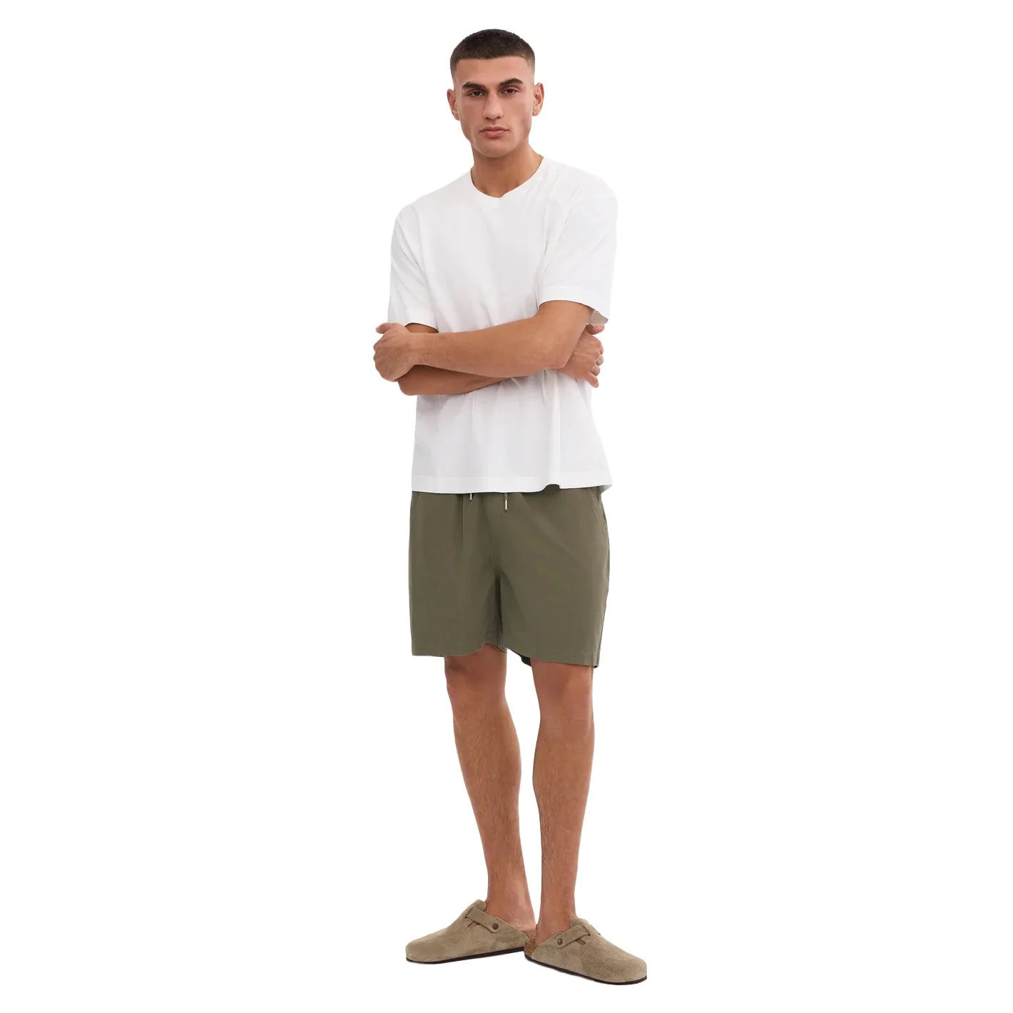 Colorful Standard Organic Twill Shorts Dusty Olive - Image 3