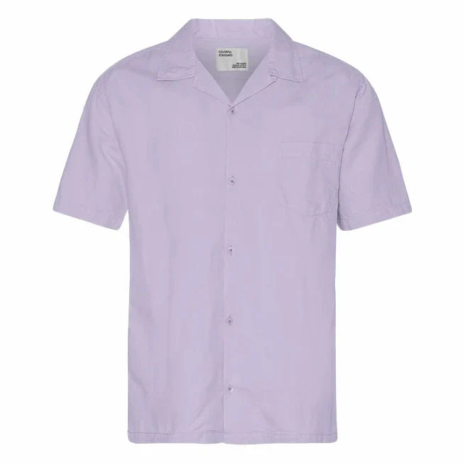 Colorful Standard Short Sleeve Linen Shirt Soft Lavender