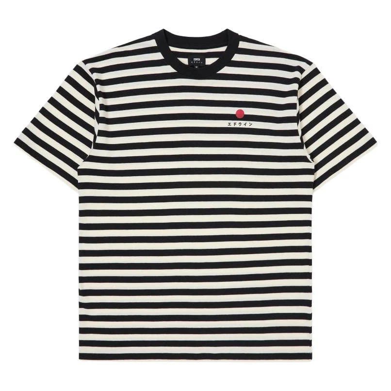 Edwin Basic Stripe T-Shirt Black / White