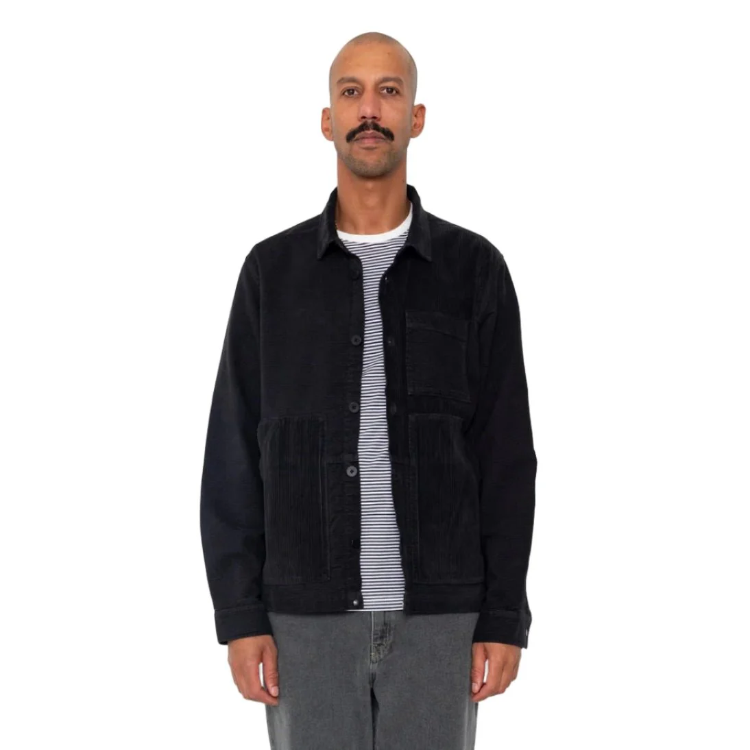 Folk Assembly Worker Jacket Cord Mix Soft Black - Image 2