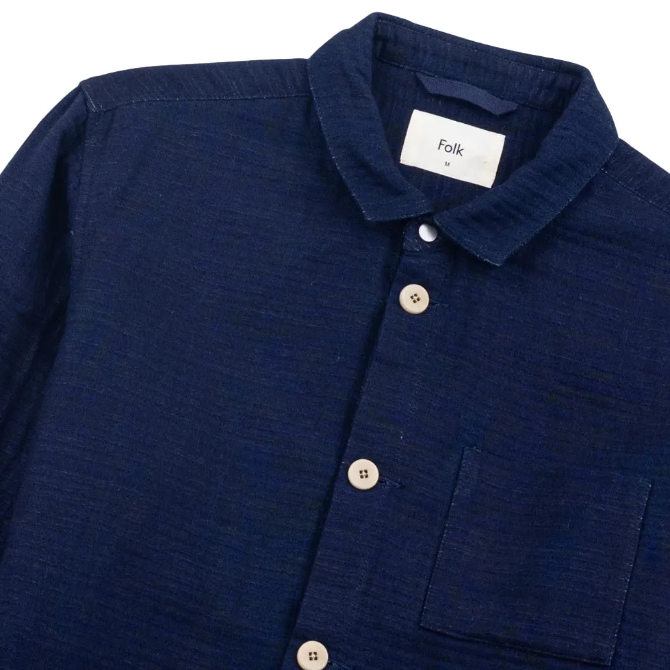 Folk Cotton Assembly Jacket Textured Indigo - Image 3