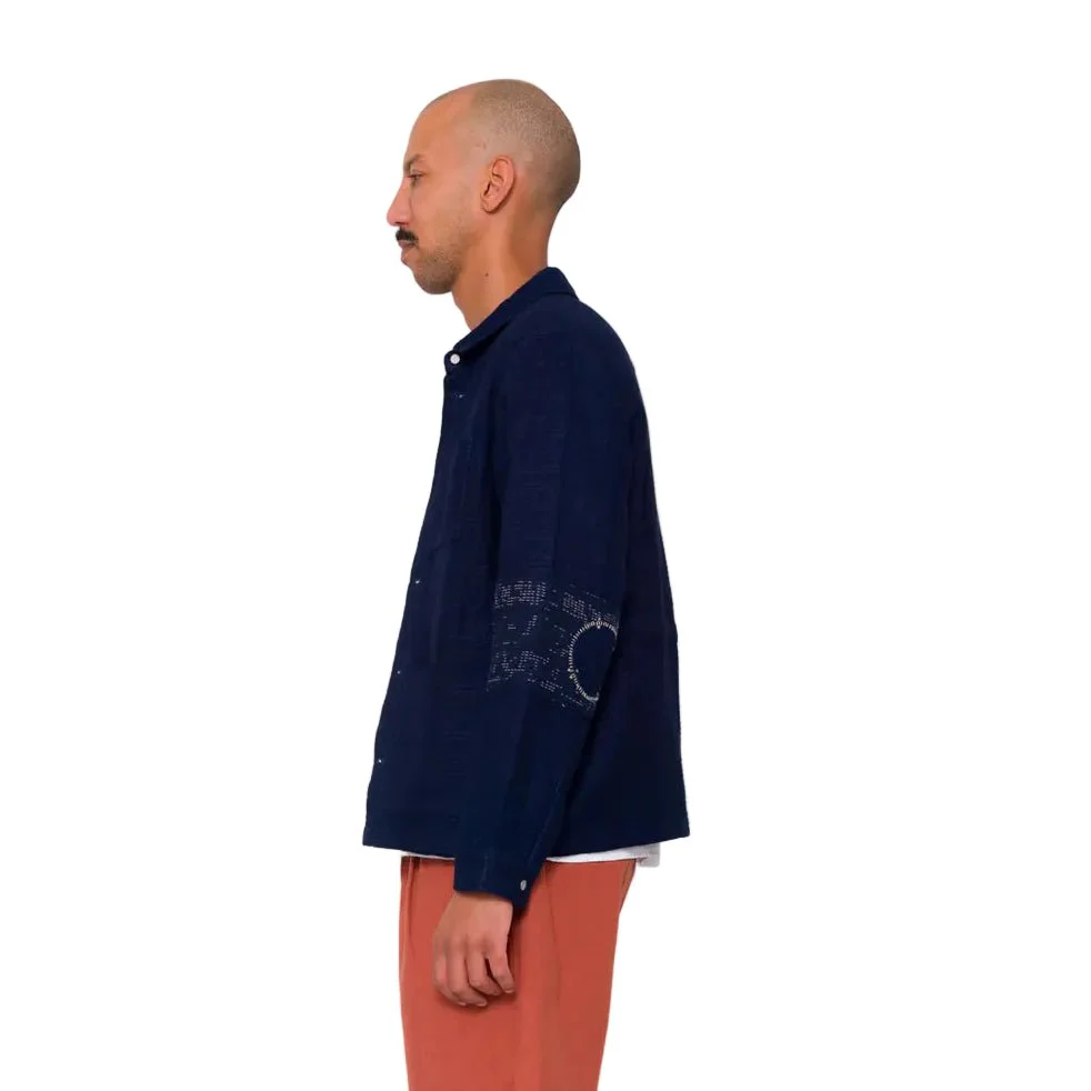 Folk Cotton Assembly Jacket Textured Indigo - Image 6