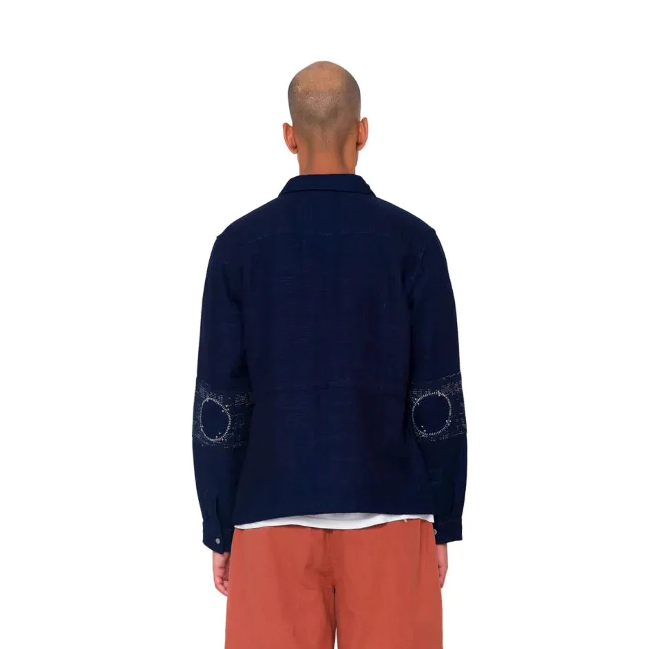 Folk Cotton Assembly Jacket Textured Indigo - Image 8