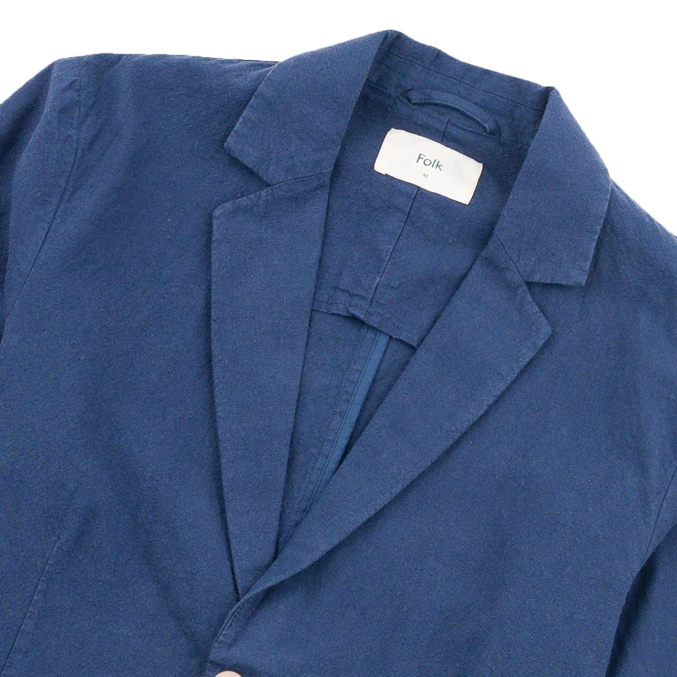 Folk Cotton Linen Blazer Soft Navy - Image 3