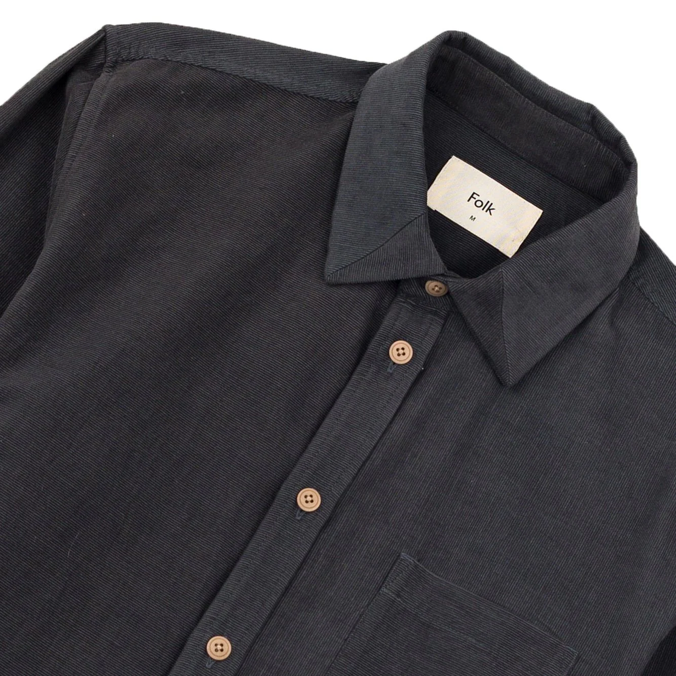 Folk Direction Babycord Shirt Charcoal - Image 3