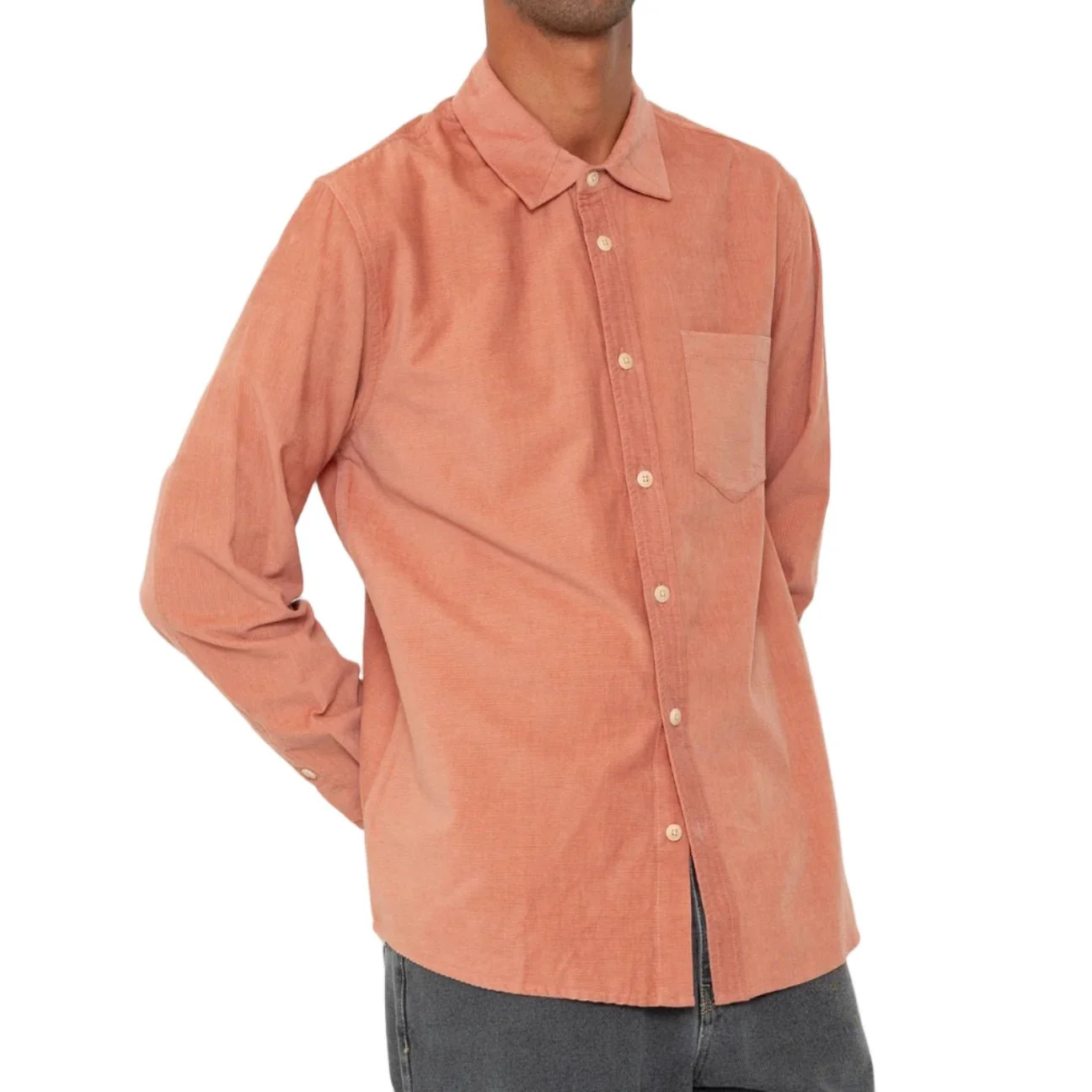 Folk Direction Babycord Shirt Dusty Pink - Image 4
