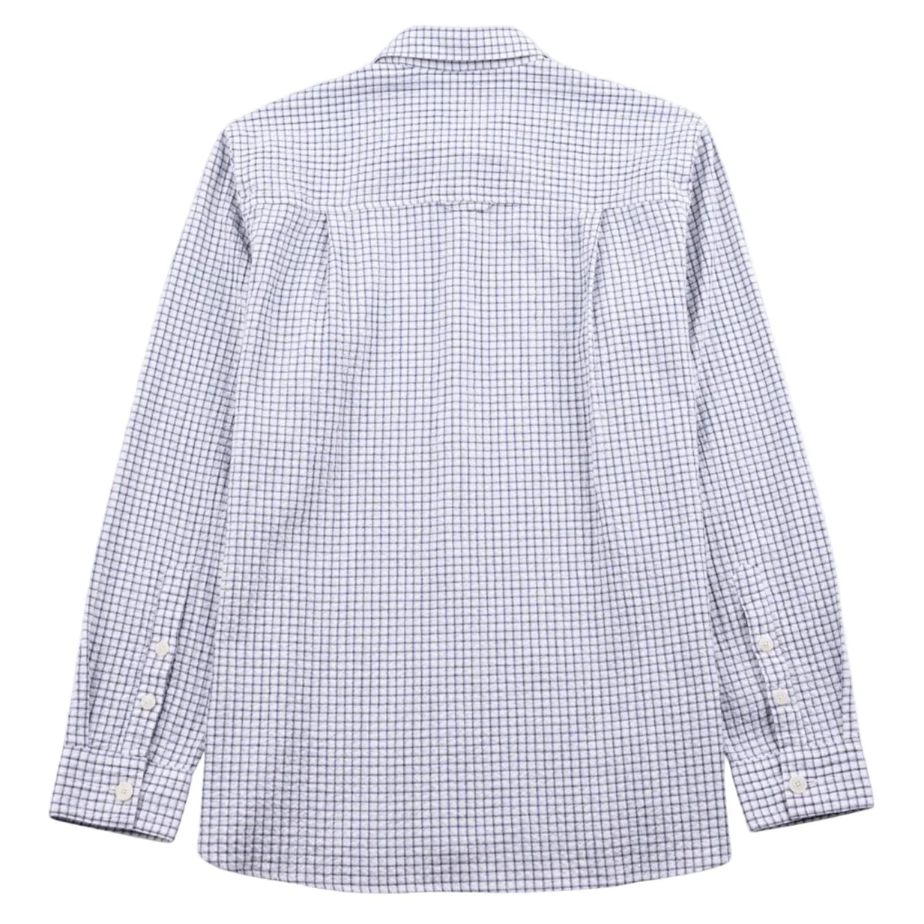 Folk Easy Fit Mini Check Shirt Soft Blue - Image 5