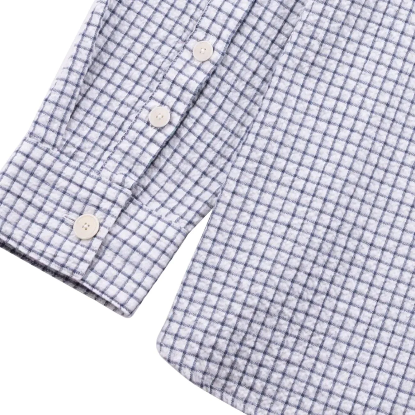 Folk Easy Fit Mini Check Shirt Soft Blue - Image 6
