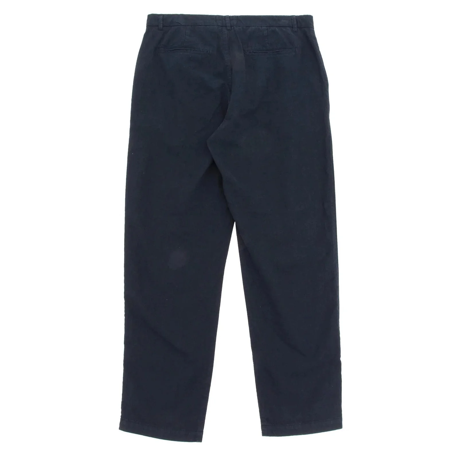 Folk Fixed Waistband Cotton Linen Trouser Soft Navy - Image 2