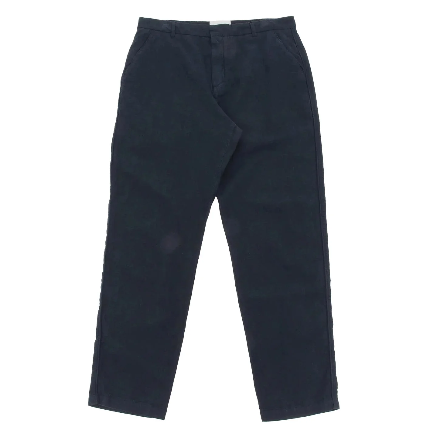 Folk Fixed Waistband Cotton Linen Trouser Soft Navy - Image 6