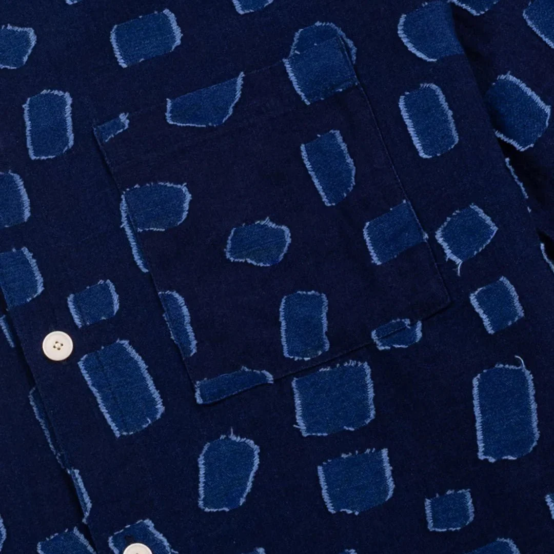Folk Gabe Irregular Dot Shirt Indigo - Image 3
