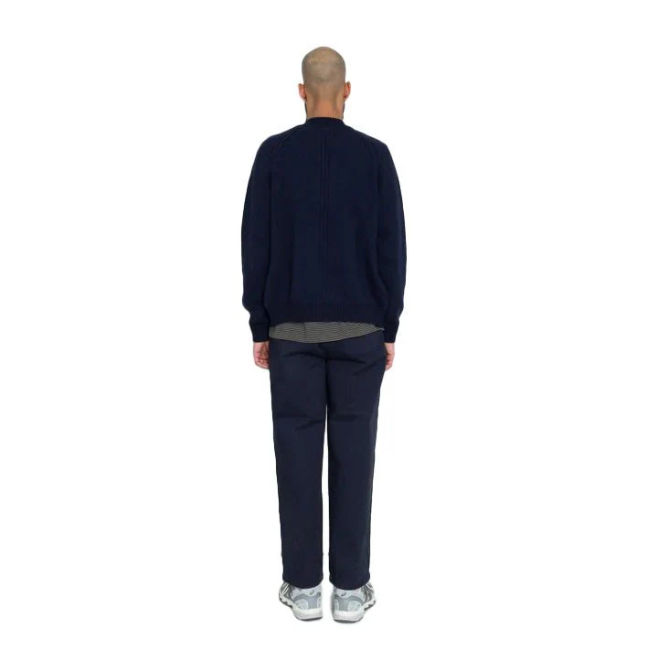 Folk Knitted Zip Thru Bomber Navy - Image 5