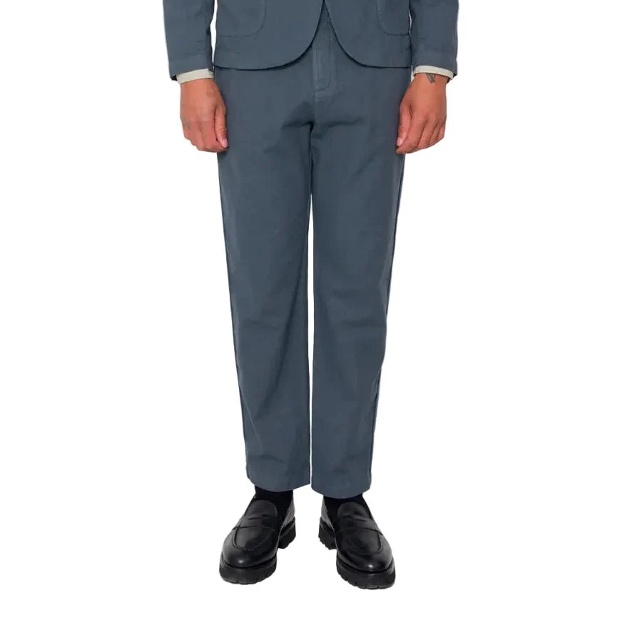 Folk Linen/Cotton Fixed Waistband Trouser Charcoal - Image 2